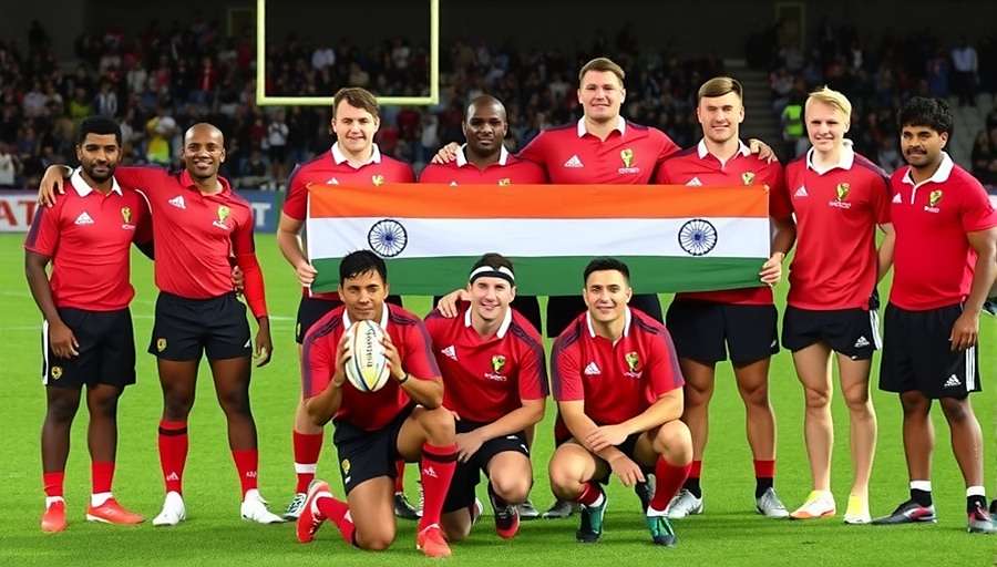 Rugby Raiders Indian national team lineup before an international match